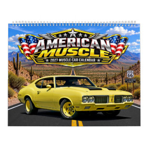 Calendario de Pared de Autos Musculosos Americanos