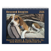 Calendario de pared de Beagles Rescatados 2026