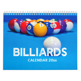 Calendario de pared de Billiards