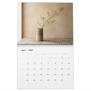 Calendario de pared de cerámica japonesa Wabi Sabi