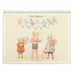 Calendario de pared de diseño de página de Elsa Be