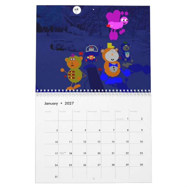 Calendario de pared de Ellie Castellanos 2012 (Jan 2027)