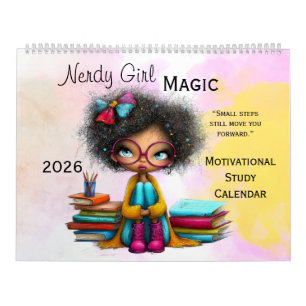 Calendario de pared de estudio motivacional para c