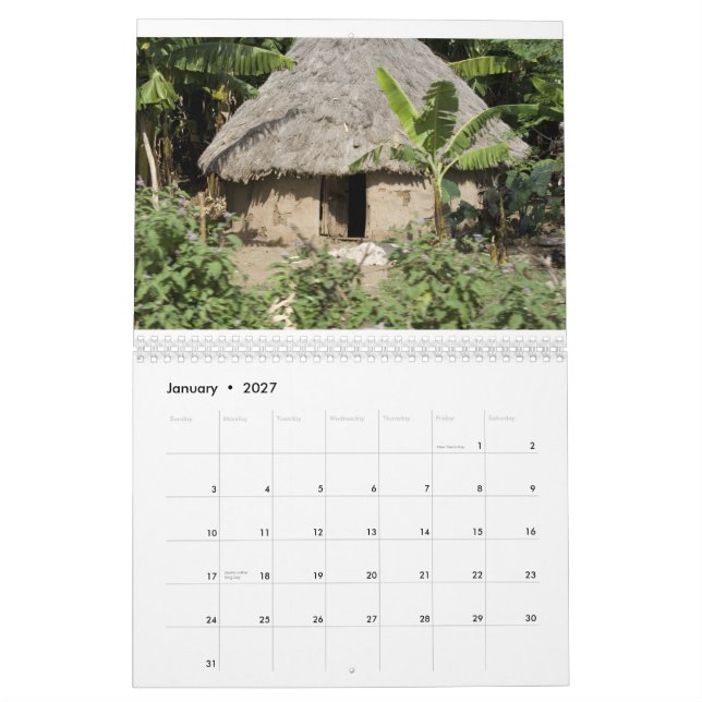 Calendario de pared de Etiopía (Jan 2027)
