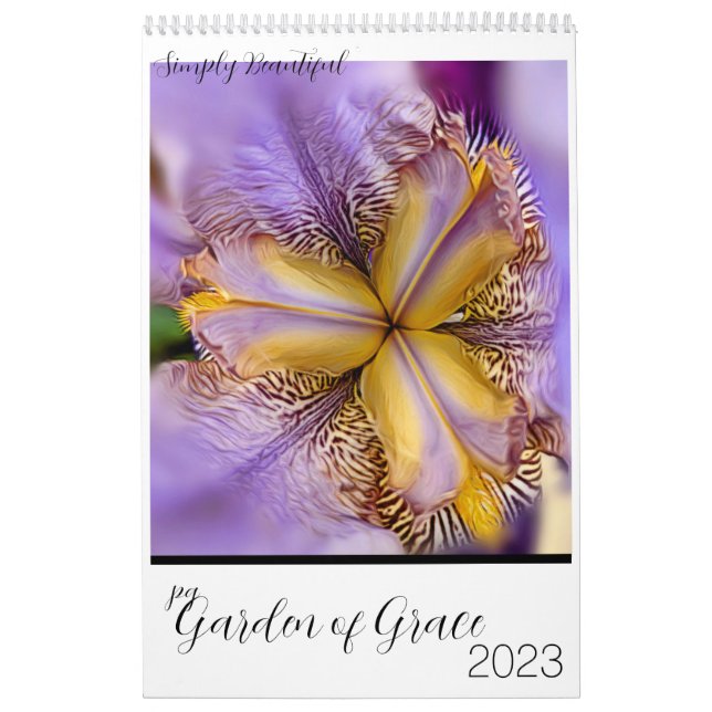 Calendario de pared de flores sencillamente bellas (Tapa)