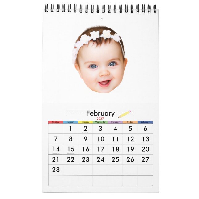 Calendario de pared de foto personalizada 2026 Imp (Feb 2027)