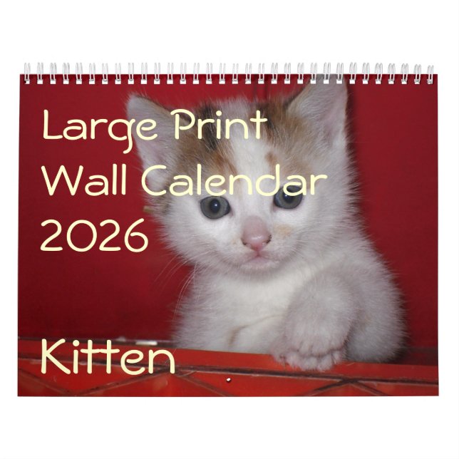 Calendario de pared de fotos de gatitos 2026 (Tapa)
