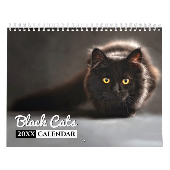 Calendario de pared de fotos de gatos negros (Tapa)