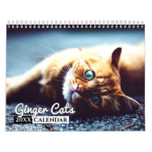 Calendario de pared de fotos de ginger gats