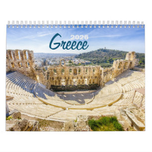 Calendario de pared de fotos de Grecia 2026 – Escé