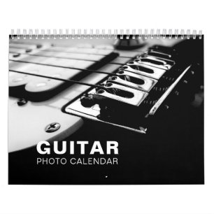 Calendario de pared de fotos de guitarra