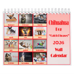 Calendario de pared de frases ingeniosas de Chihua