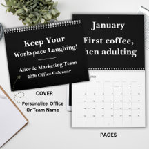 Calendario de pared de humor de oficina 2026