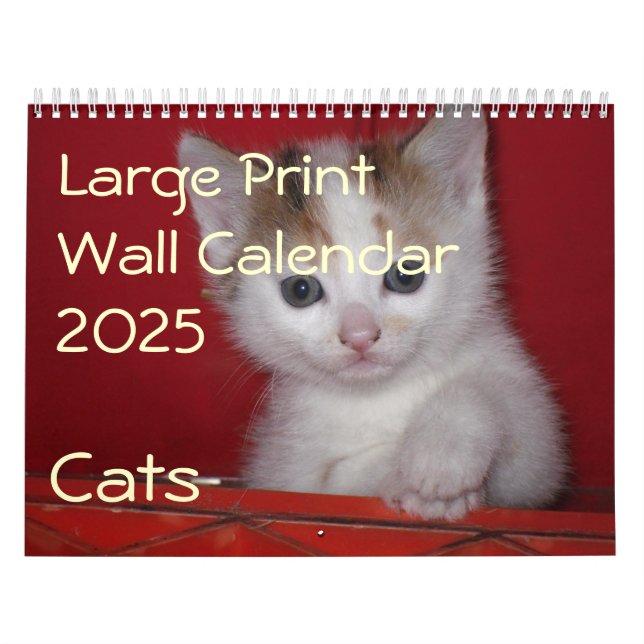 Calendario de pared de impresión grande 2025 - gat (Tapa)