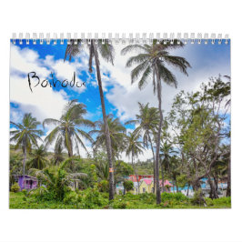 Calendario de Pared de Isla Tropical de Barbados