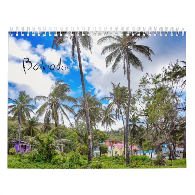 Calendario de Pared de Isla Tropical de Barbados (Tapa)