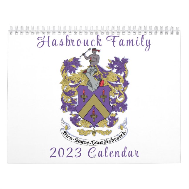 Calendario de Pared de la Familia Hasbrouck 2023 (Tapa)