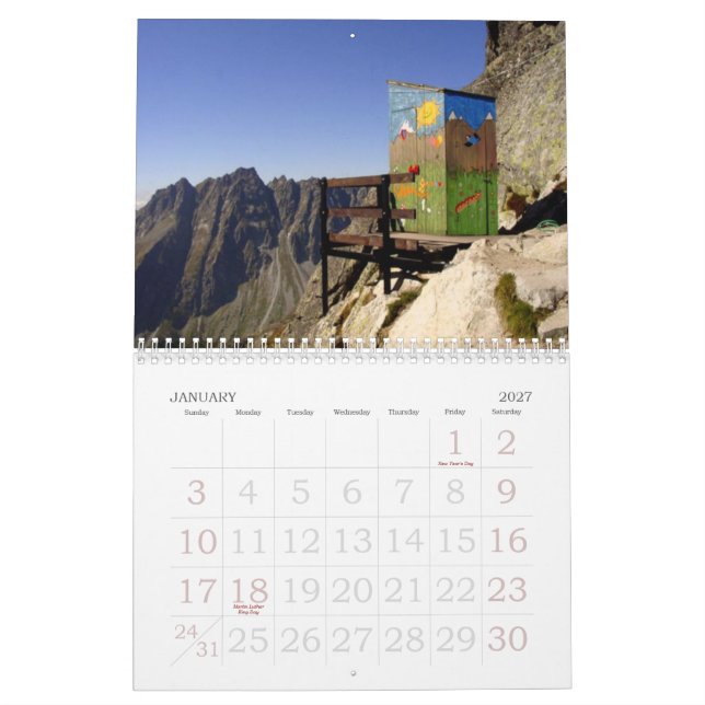 Calendario de pared de las dependencias (Jan 2027)
