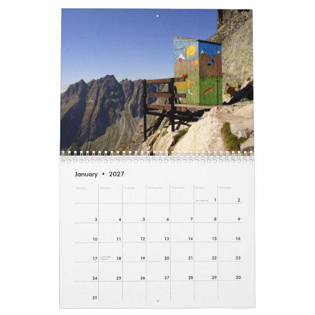 Calendario de pared de las dependencias (Jan 2027)
