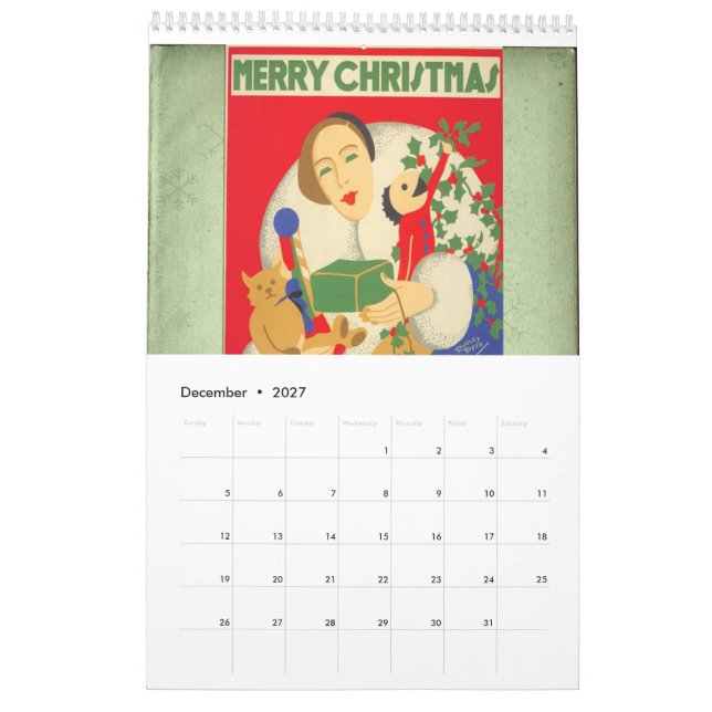 calendario de pared de los años 30 (Dec 2027)