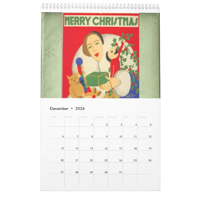 calendario de pared de los años 30 (Dec 2026)