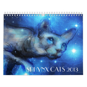 Calendario de pared de los gatos 2013 de Sphynx