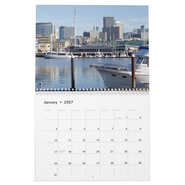Calendario de pared de Oakland California 2014 (Jan 2027)