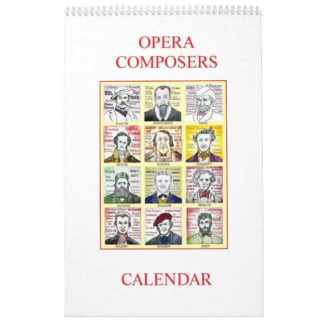 Calendario de pared de OPERA COMPOSERS (Tapa)