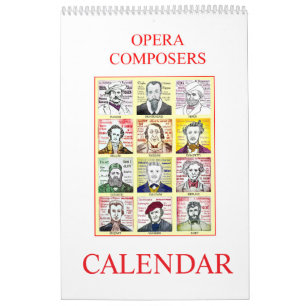Calendario de pared de OPERA COMPOSERS