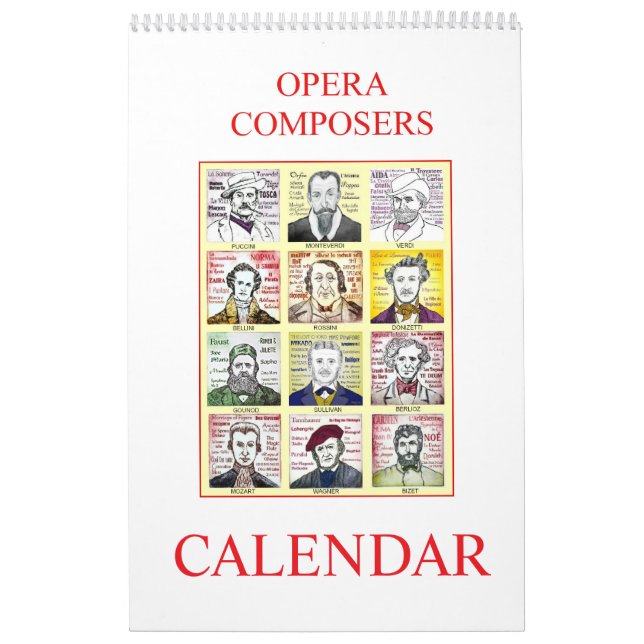 Calendario de pared de OPERA COMPOSERS (Tapa)