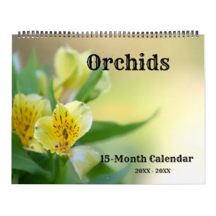 Calendario de pared de orquídeas