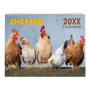 Calendario de Pared de Pollos 2027 Lindo