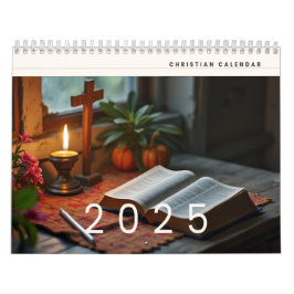Calendario de pared de reflexión cristiana 2025 de