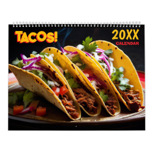 Calendario de pared de taco 2027 para amantes de l