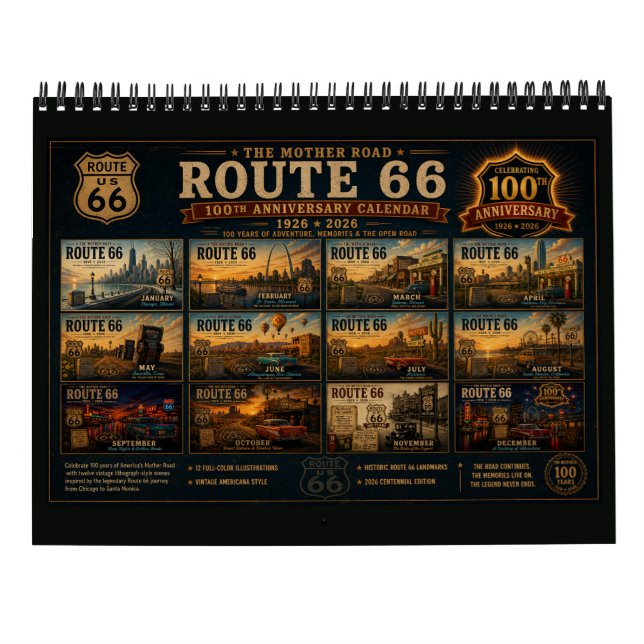 Calendario de Pared de Viajes de Americana de la R (Reverso)