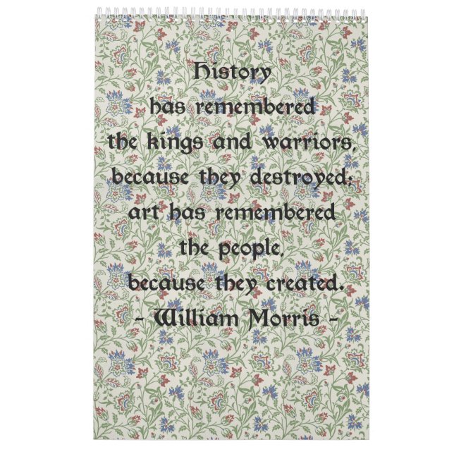Calendario de pared de William Morris (Reverso)