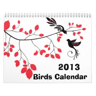 Calendario de pared del ~ de 2013 pájaros
