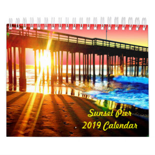 Calendario de pared del embarcadero 2019 de la