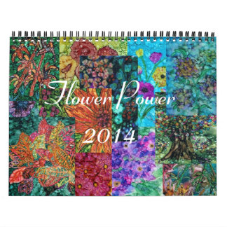 Calendario de pared del flower power 2014