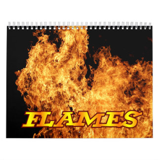 Calendario de pared del fuego de las llamas