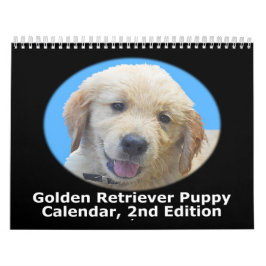 Calendario de pared del perrito del golden