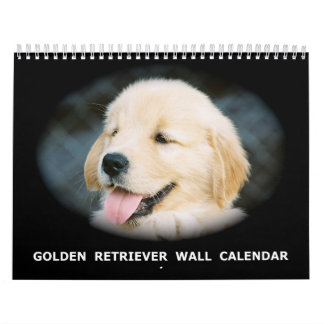 Calendario de pared del perrito del golden