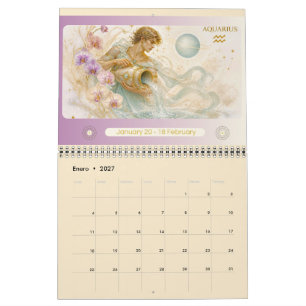Calendario de Pared del Zodiaco Art Nouveau 2027