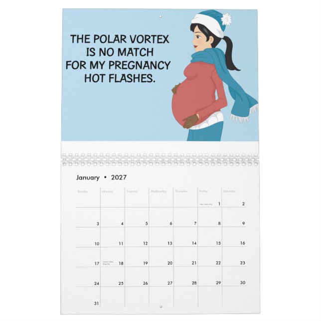 Calendario de pared divertido para las mujeres (Jan 2027)