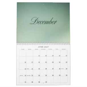 Calendario de pared en espiral de 6 meses (julio-d