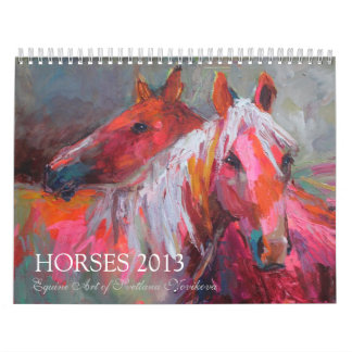 Calendario de pared equino del arte del caballo
