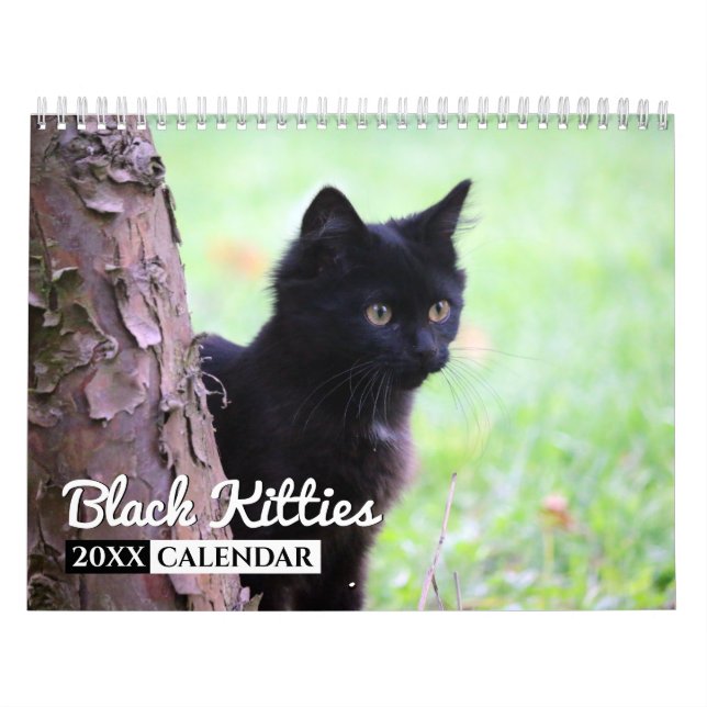 Calendario de pared fotográfica de Black Kitties (Tapa)