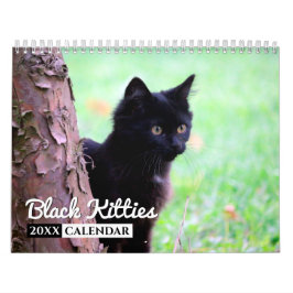 Calendario de pared fotográfica de Black Kitties