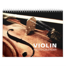 Calendario de pared fotográfica de violín