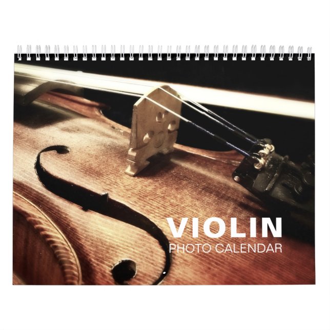 Calendario de pared fotográfica de violín (Tapa)